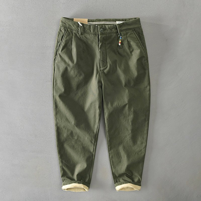 Herren Casual Taillierte Chino Hose - Green