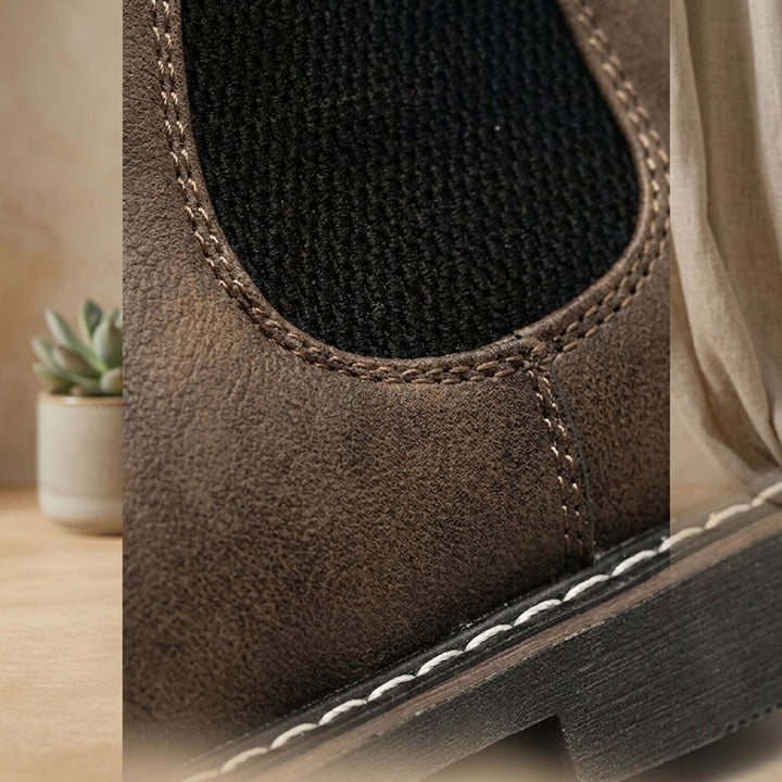 Herren Chelsea Boots Vollnarbenleder Slip-on Stiefeletten