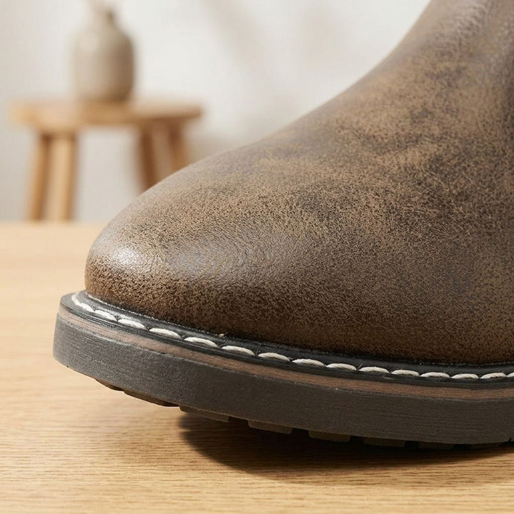 Herren Chelsea Boots Vollnarbenleder Slip-on Stiefeletten