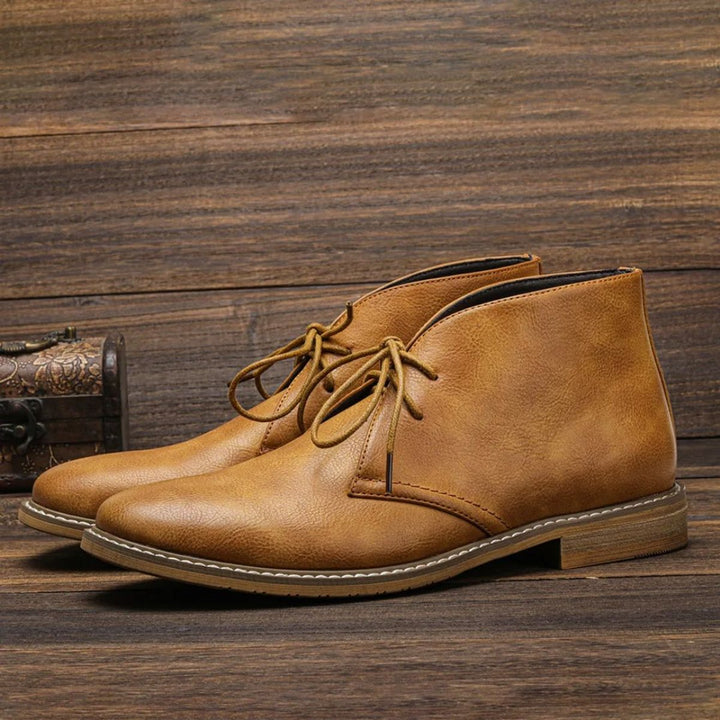 Herren Chukka mens boots Schnürung Kunstleder klassisch - Braun
