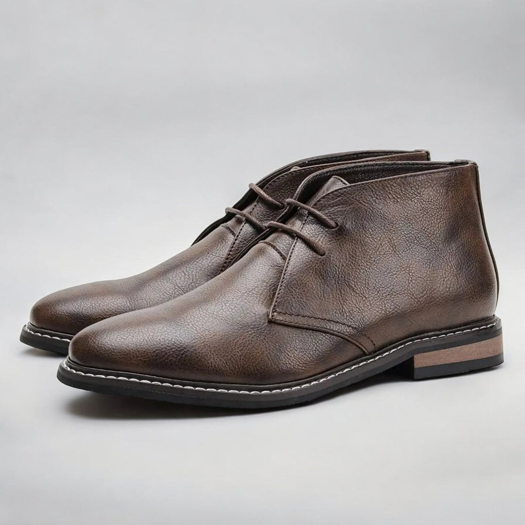 Herren Chukka mens boots Schnürung Kunstleder klassisch - Dunkelbraun