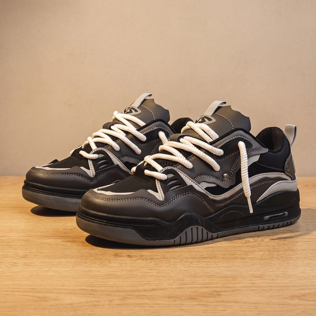 Herren Chunky Low-Top Sneaker mit dicker Profilsohle - Schwarz