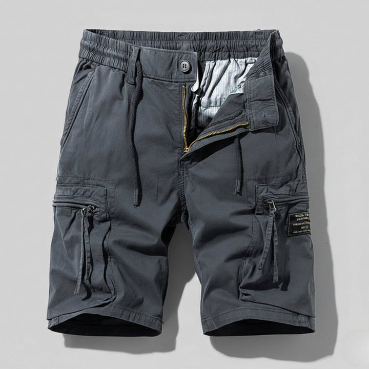 Herren Combat Work Cargo Short Elastikbund Mehrfachtaschen - Gray