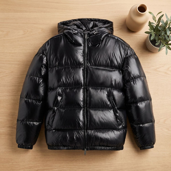 Herren Daunenjacke Kapuze Wasserabweisende Gesteppte Winterjacke