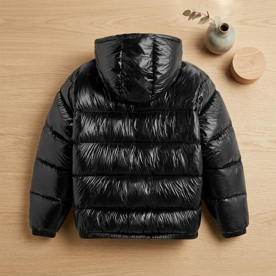 Herren Daunenjacke Kapuze Wasserabweisende Gesteppte Winterjacke