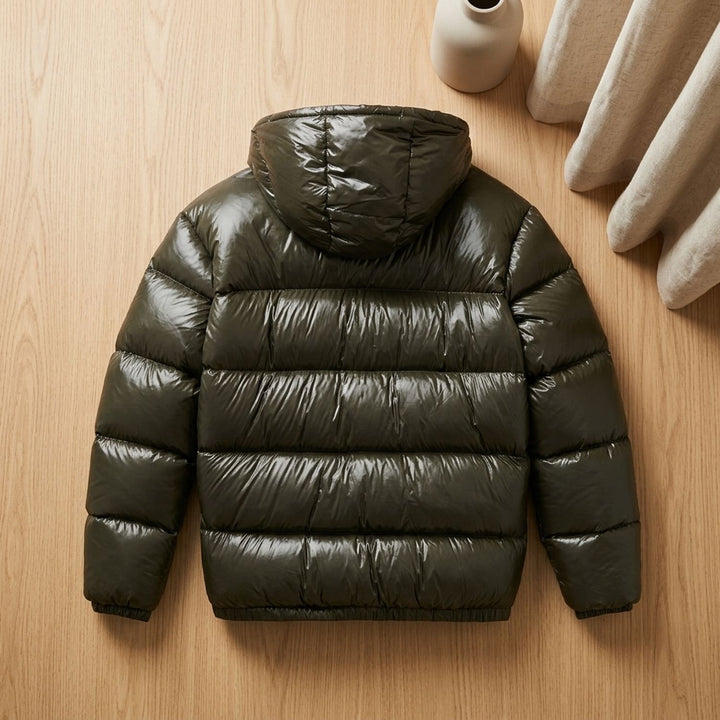 Herren Daunenjacke Kapuze Wasserabweisende Gesteppte Winterjacke