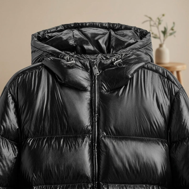 Herren Daunenjacke Kapuze Wasserabweisende Gesteppte Winterjacke