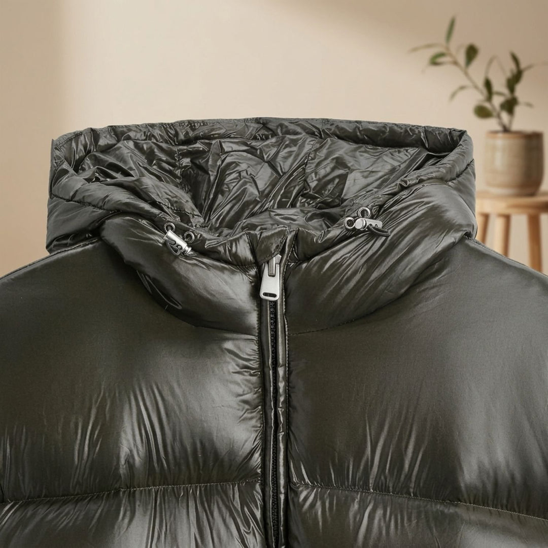 Herren Daunenjacke Kapuze Wasserabweisende Gesteppte Winterjacke
