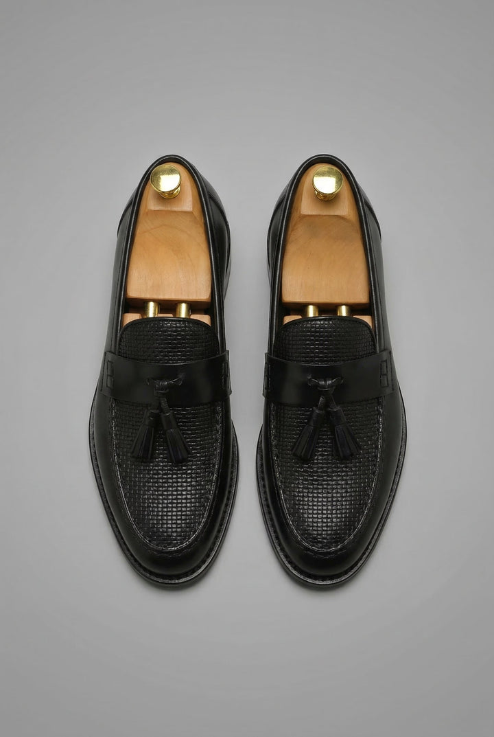 Herren Geflochtene Quasten-Slipper Klassische Leder-Loafer