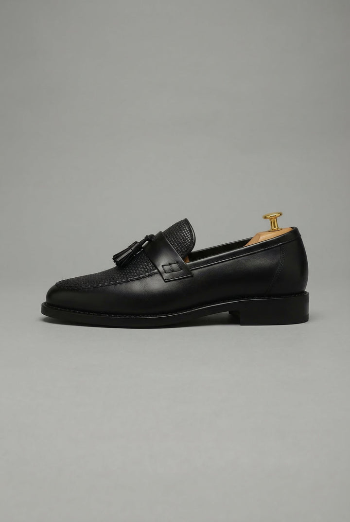 Herren Geflochtene Quasten-Slipper Klassische Leder-Loafer