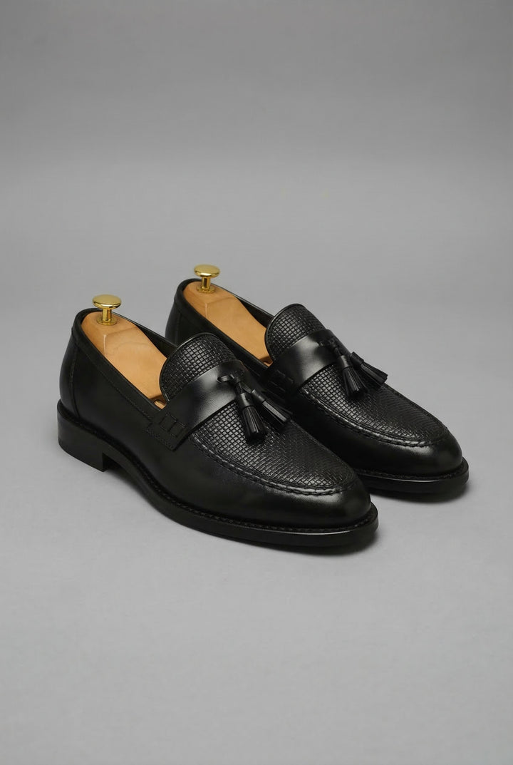 Herren Geflochtene Quasten-Slipper Klassische Leder-Loafer