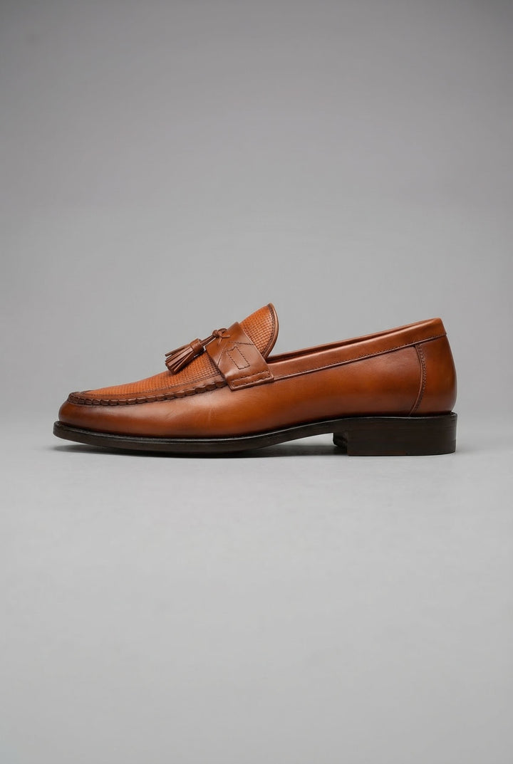 Herren Geflochtene Quasten-Slipper Klassische Leder-Loafer