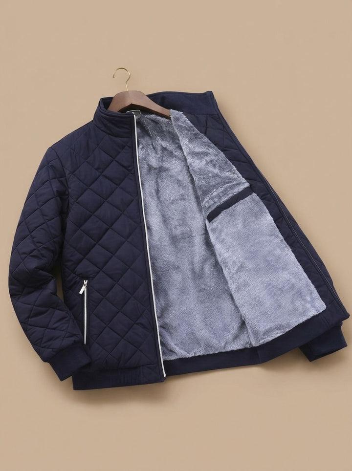 Herren Gesteppte Winterjacke mit Fleecefutter Stehkragen