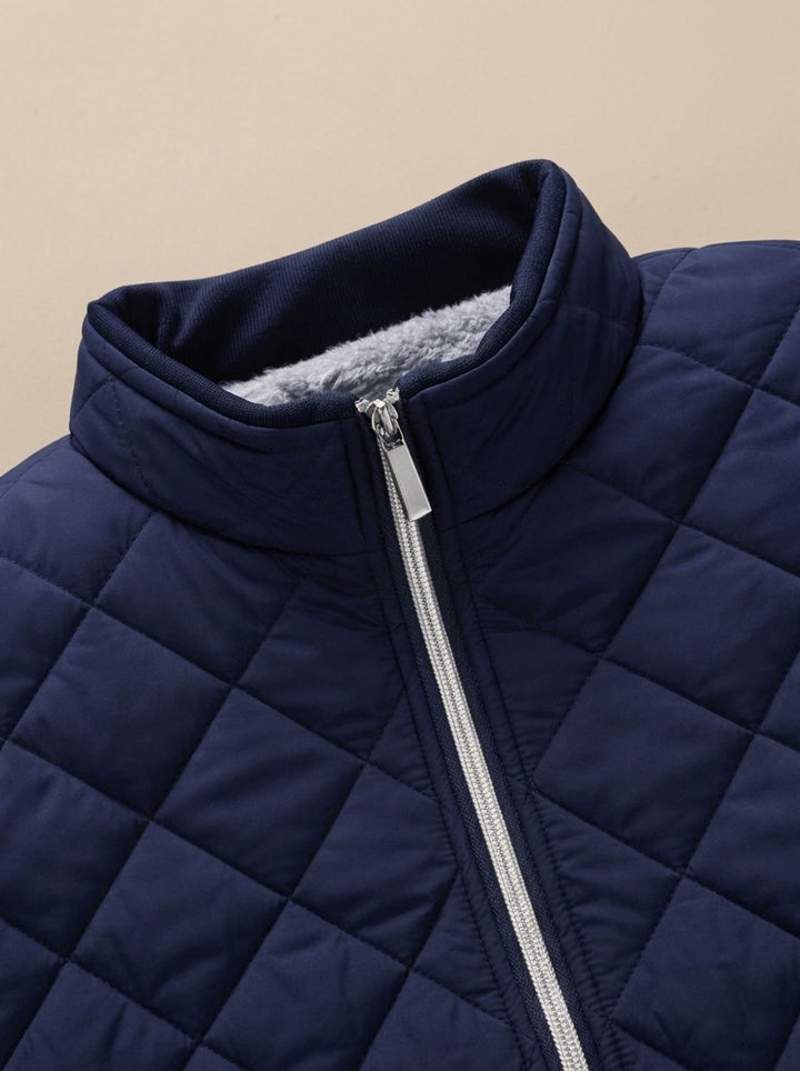 Herren Gesteppte Winterjacke mit Fleecefutter Stehkragen