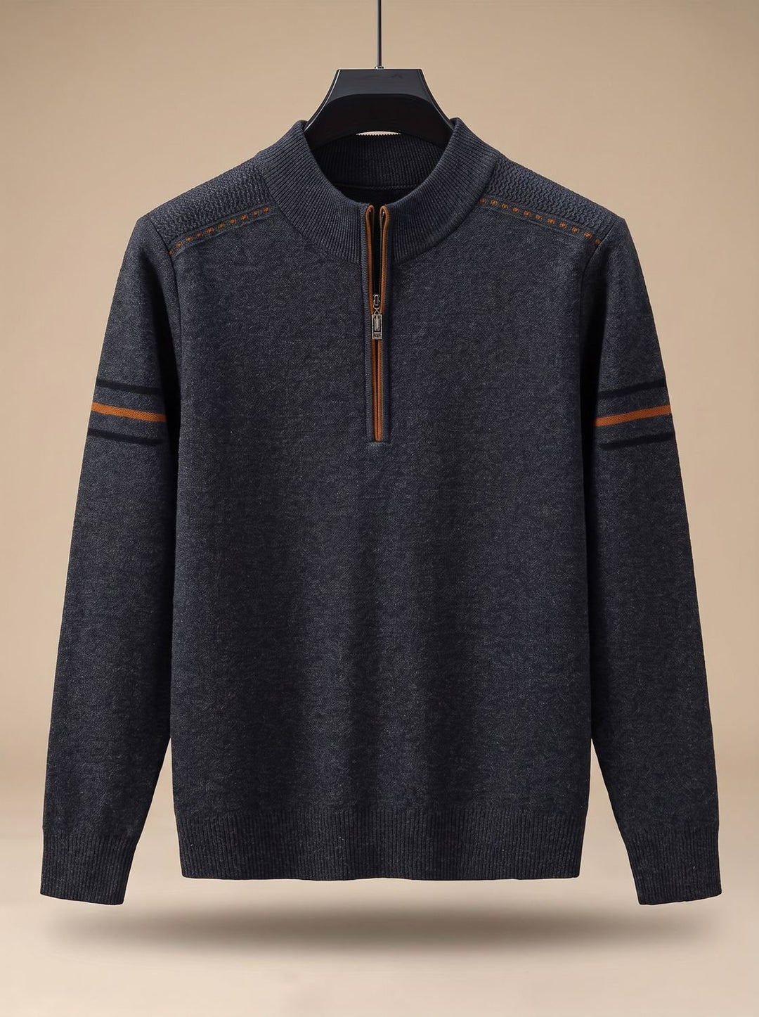 Herren Half-Zip Stehkragen Pullover mit Reißverschluss