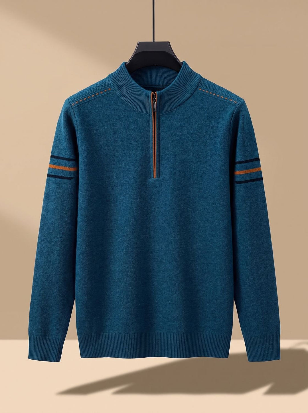 Herren Half-Zip Stehkragen Pullover mit Reißverschluss