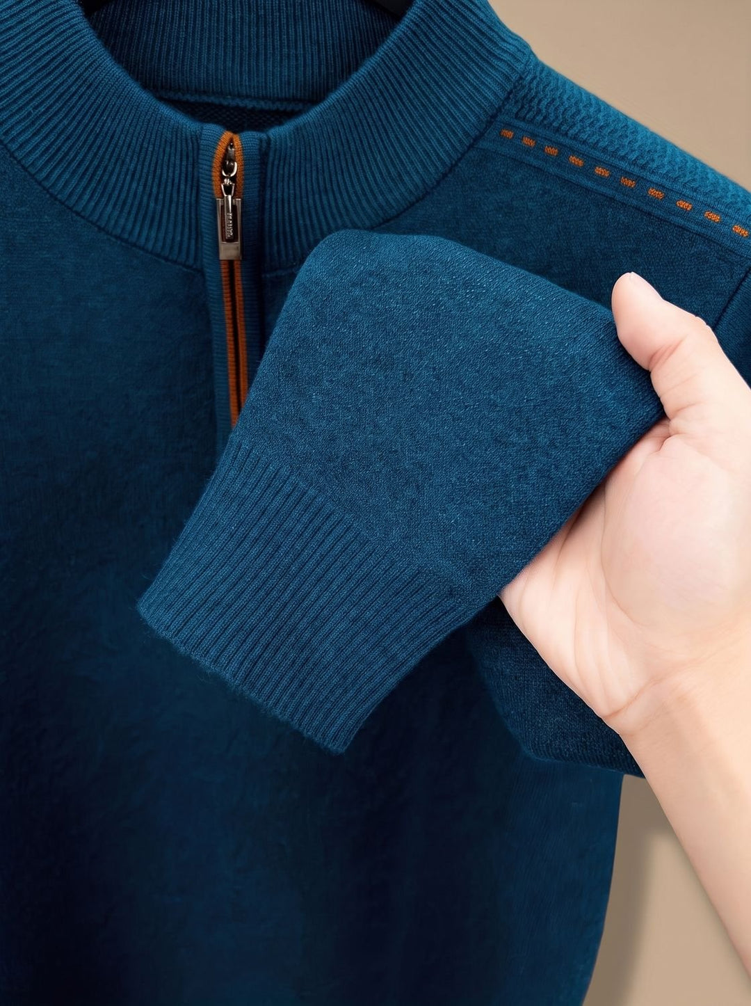Herren Half-Zip Stehkragen Pullover mit Reißverschluss