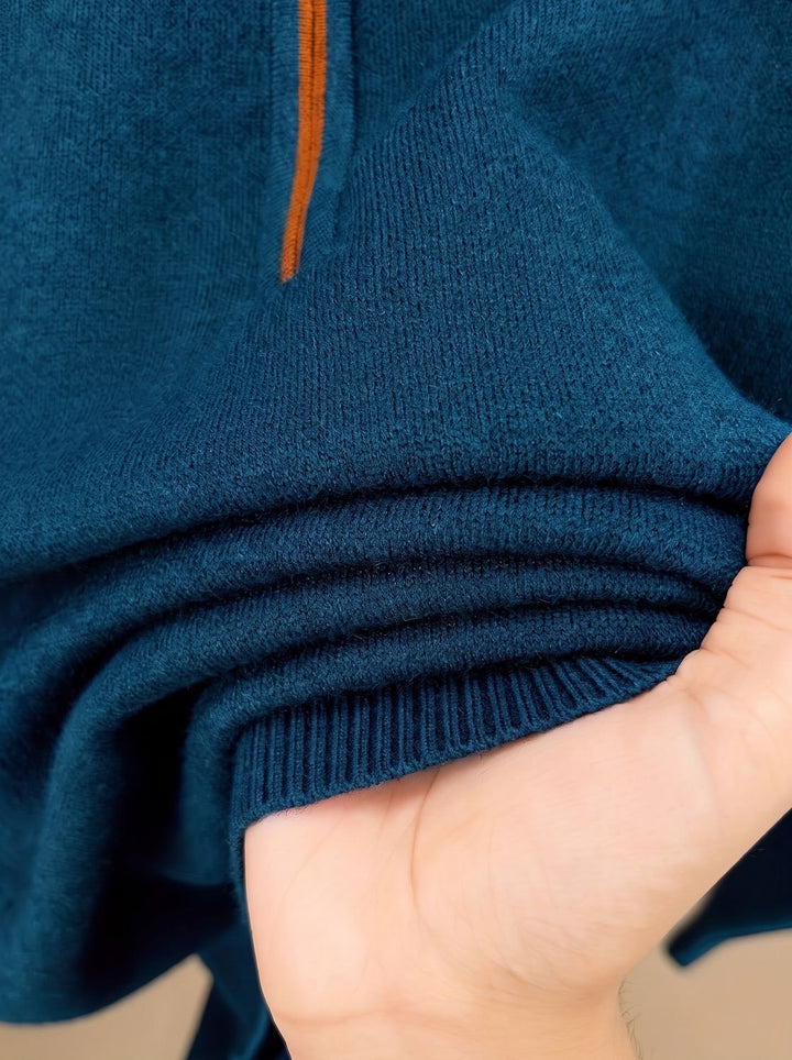 Herren Half-Zip Stehkragen Pullover mit Reißverschluss