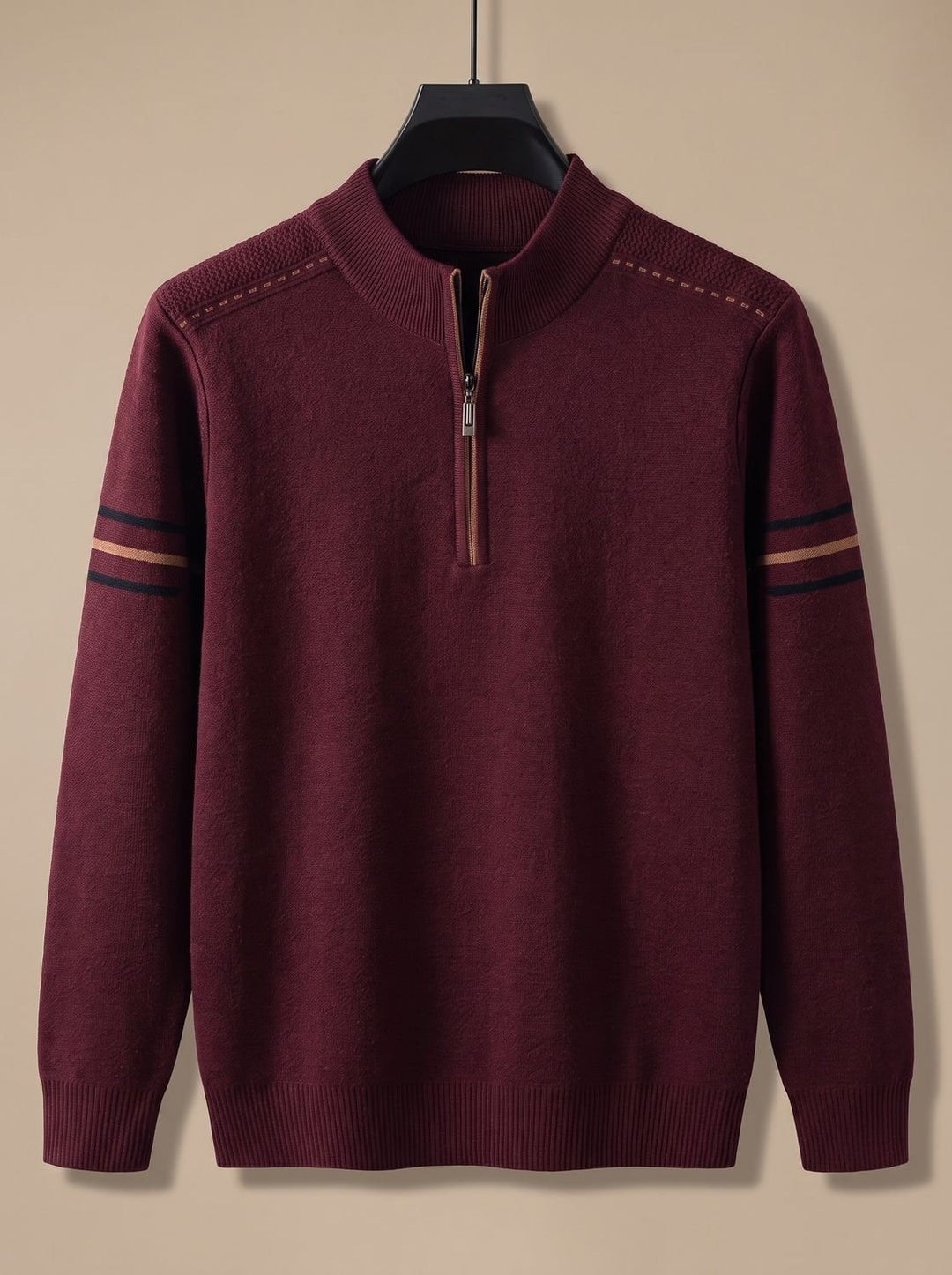 Herren Half-Zip Stehkragen Pullover mit Reißverschluss