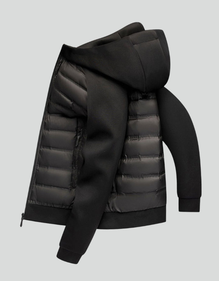 Herren Hybrid Steppjacke mit Kapuze Winterjacke