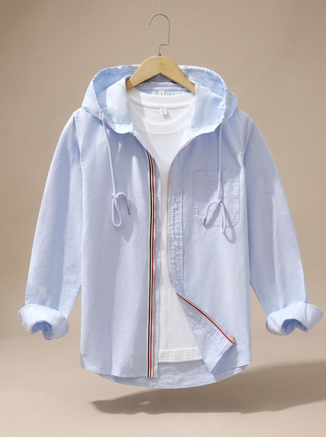 Herren Kapuzenjacke mit Reißverschluss Langarm Casual - Blau