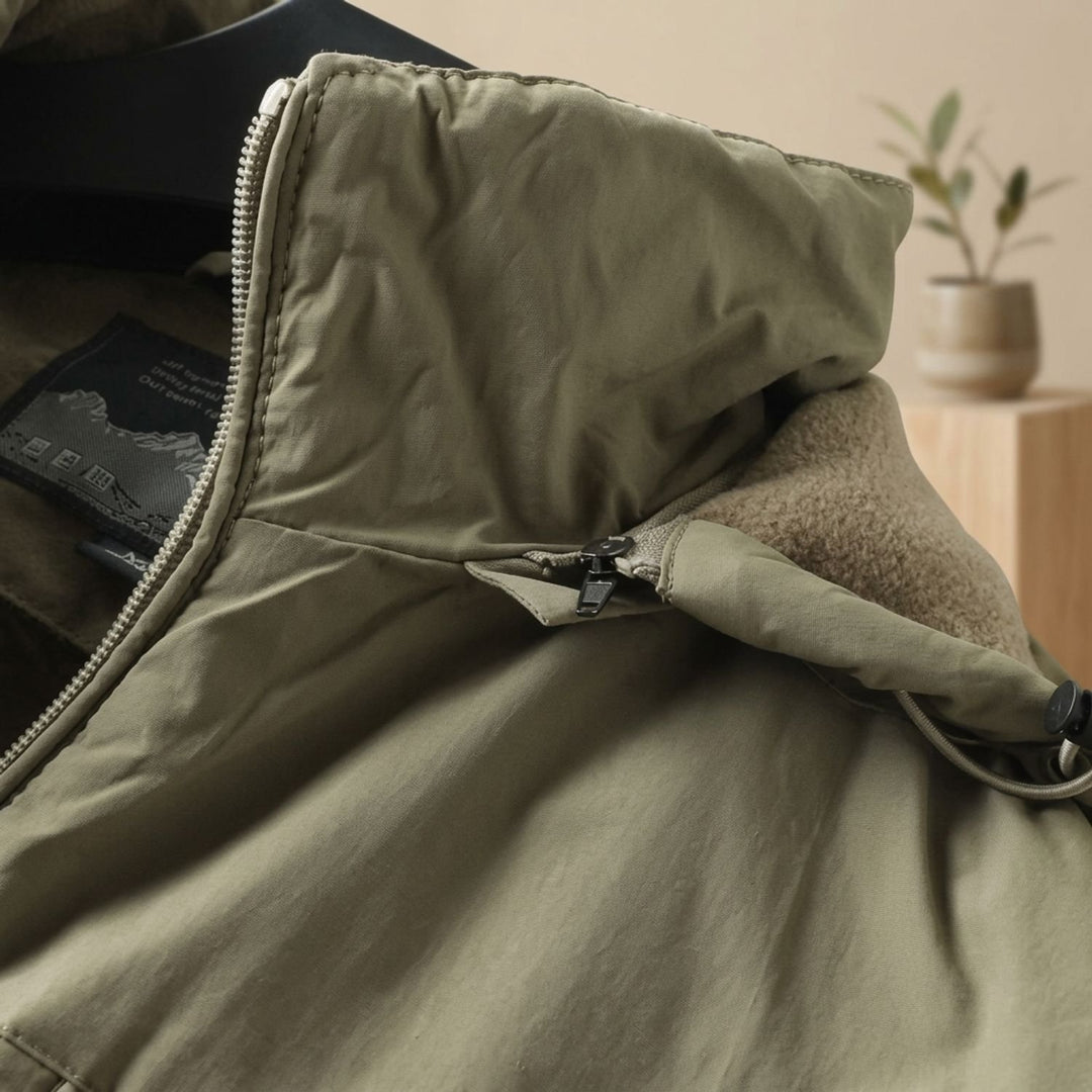 Herren Kapuzenjacke Outdoor Relaxed-Fit Reißverschluss Wintermantel