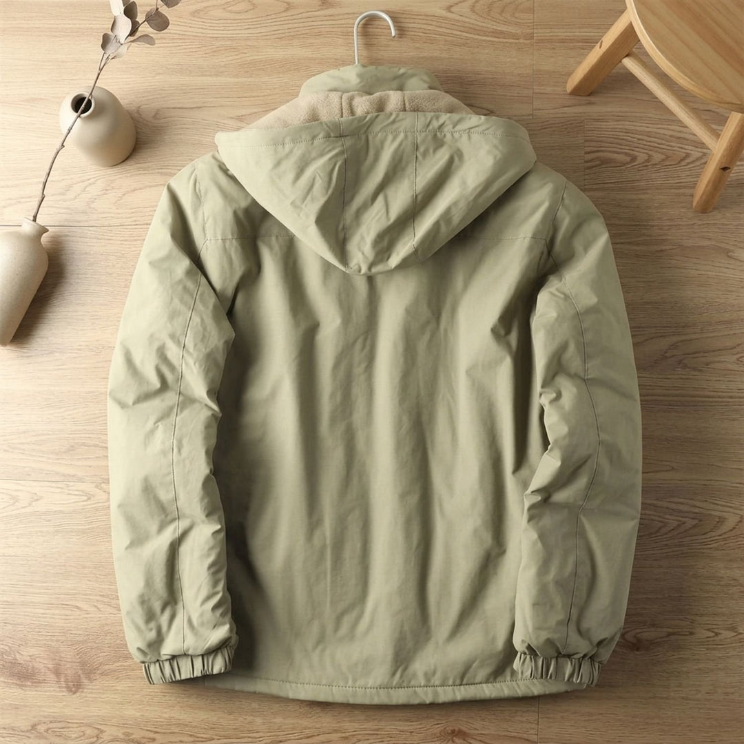 Herren Kapuzenjacke Outdoor Relaxed-Fit Reißverschluss Wintermantel