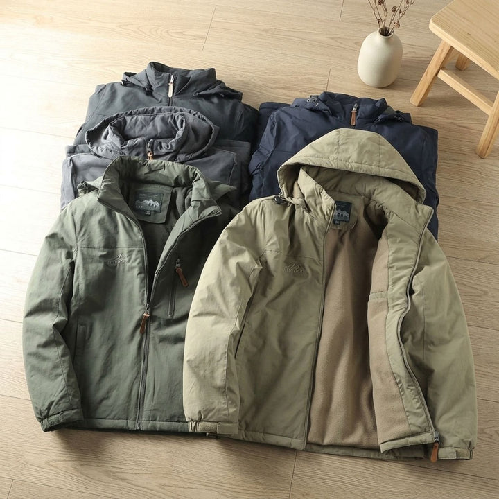Herren Kapuzenjacke Outdoor Relaxed-Fit Reißverschluss Wintermantel