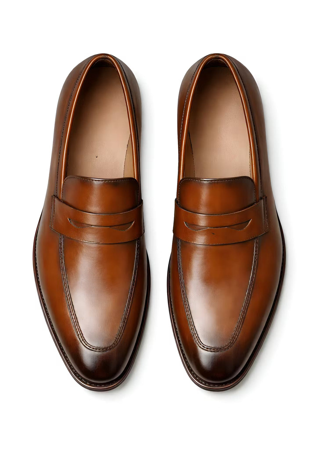 Herren Klassische Penny-Loafer Slip-On Lackschuhe
