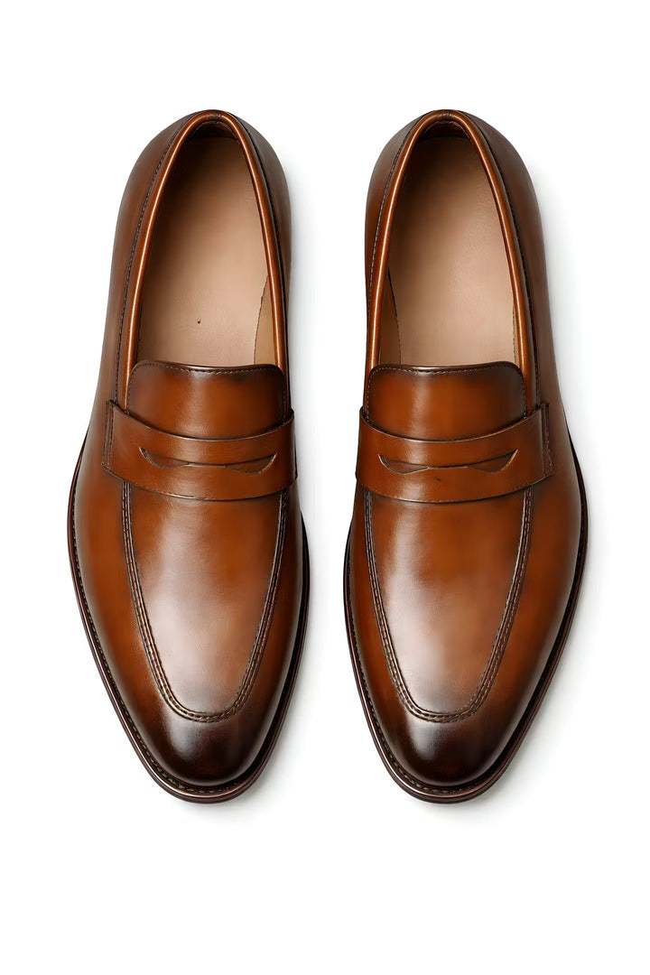 Herren Klassische Penny-Loafer Slip-On Lackschuhe