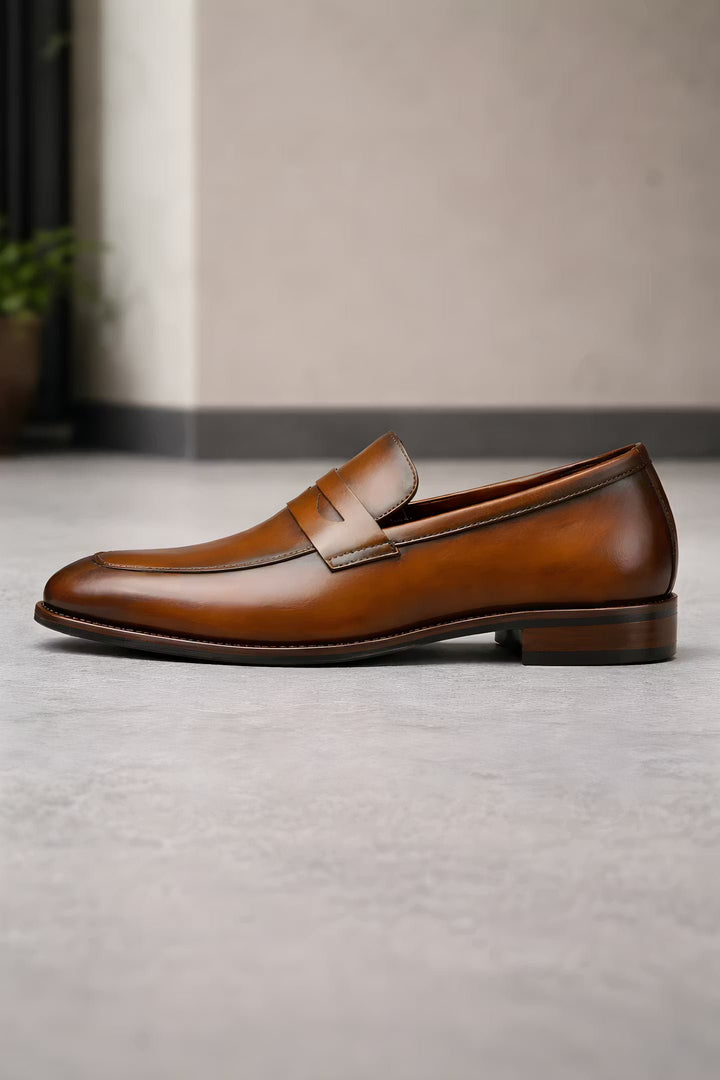 Herren Klassische Penny-Loafer Slip-On Lackschuhe