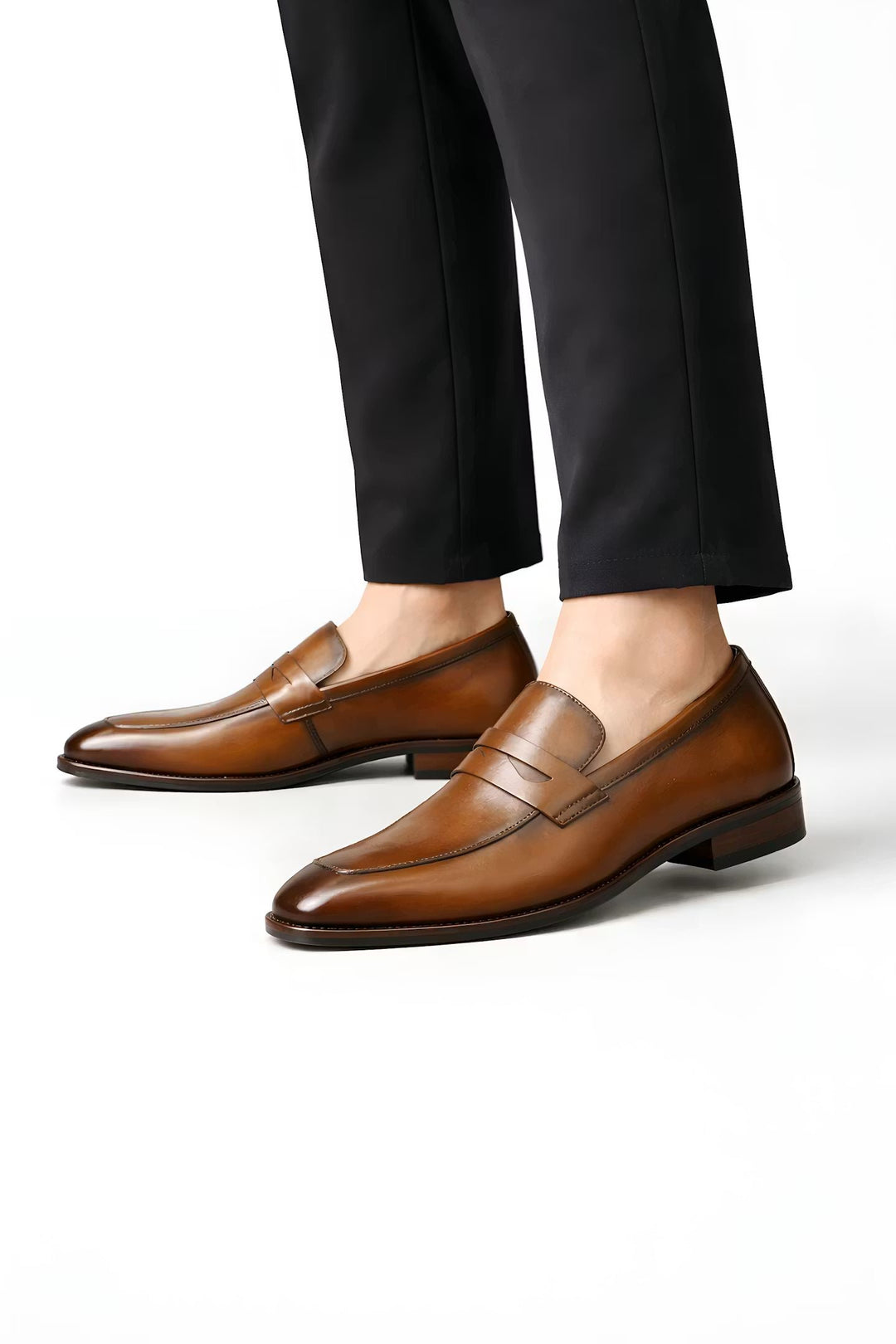 Herren Klassische Penny-Loafer Slip-On Lackschuhe