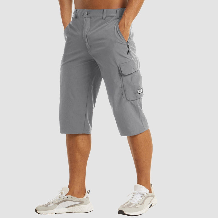 Herren Knielange Cargo Shorts mit Seitentaschen - Light Gray