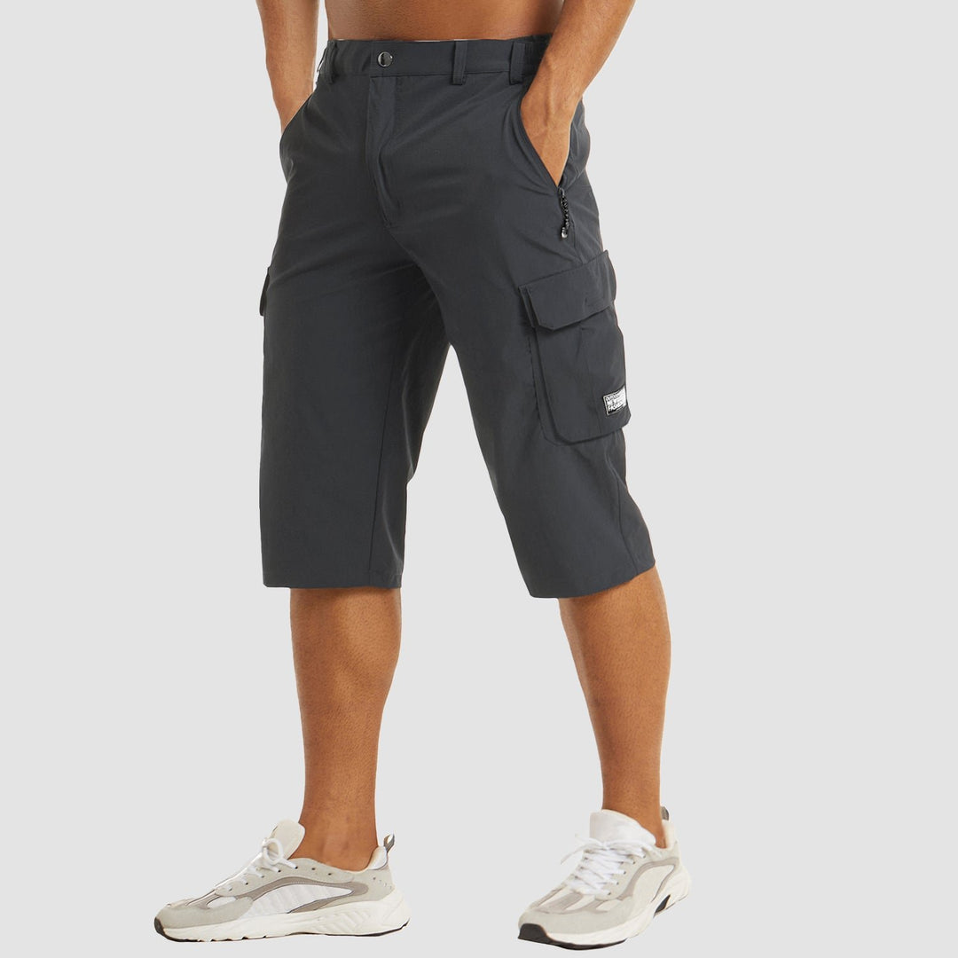 Herren Knielange Cargo Shorts mit Seitentaschen - Dark Gray
