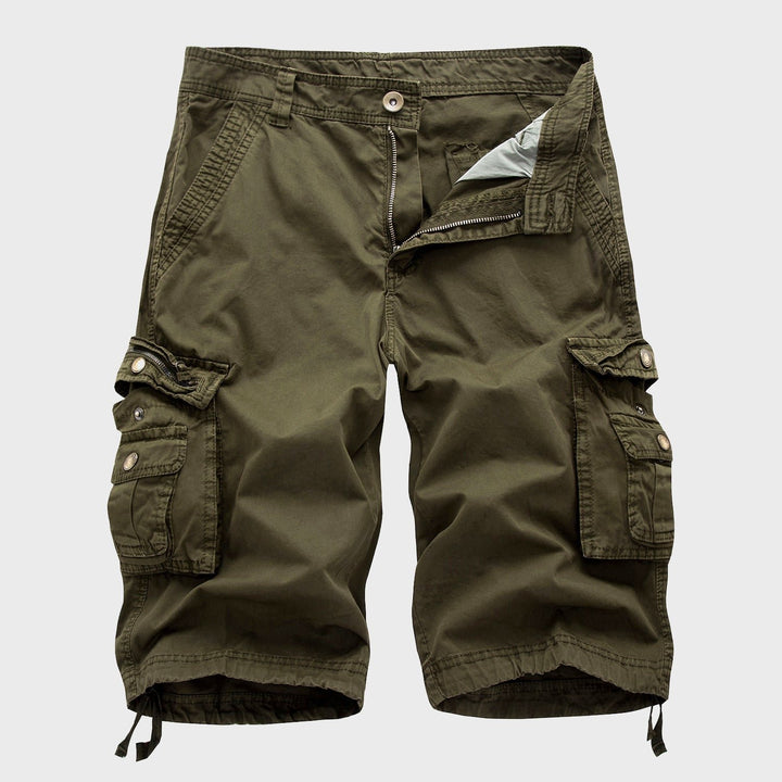 Herren Knielange Cargo Shorts mit verstellbarem Kordelzug - Green