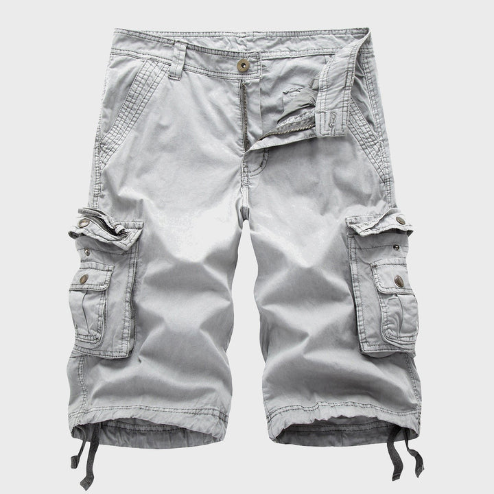 Herren Knielange Cargo Shorts mit verstellbarem Kordelzug - Gray