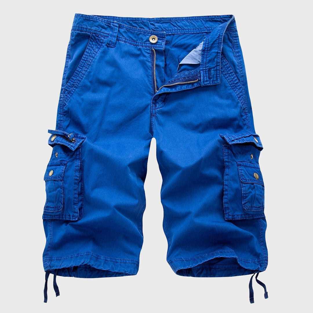 Herren Knielange Cargo Shorts mit verstellbarem Kordelzug - Blue