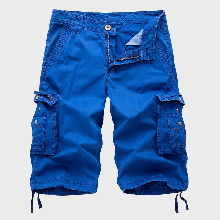 Herren Knielange Cargo Shorts mit verstellbarem Kordelzug - Blue