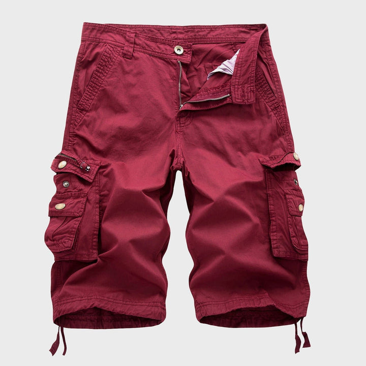 Herren Knielange Cargo Shorts mit verstellbarem Kordelzug - Red