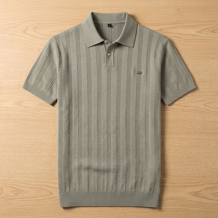 Herren Kurzarm-Poloshirt Atmungsaktives Strick-Polo mit Reverskragen - Khaki