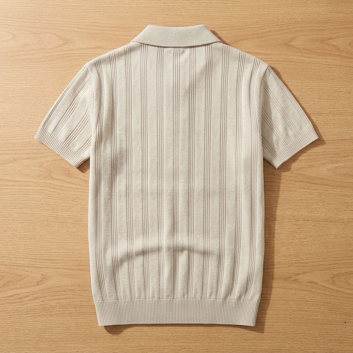 Herren Kurzarm-Poloshirt Atmungsaktives Strick-Polo mit Reverskragen
