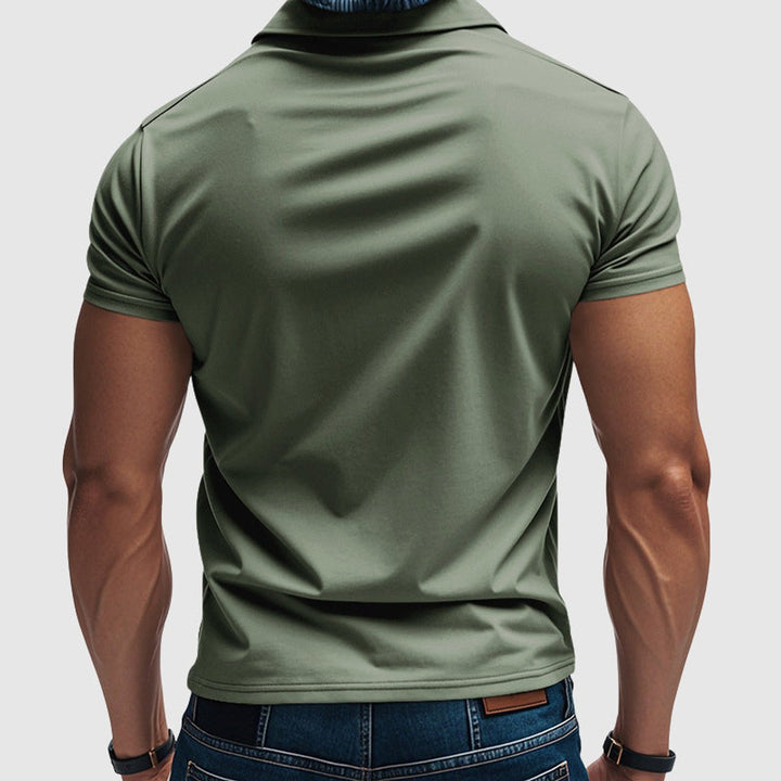 Herren Kurzarm Slim-Fit Polo-Shirt mit Knopfleiste
