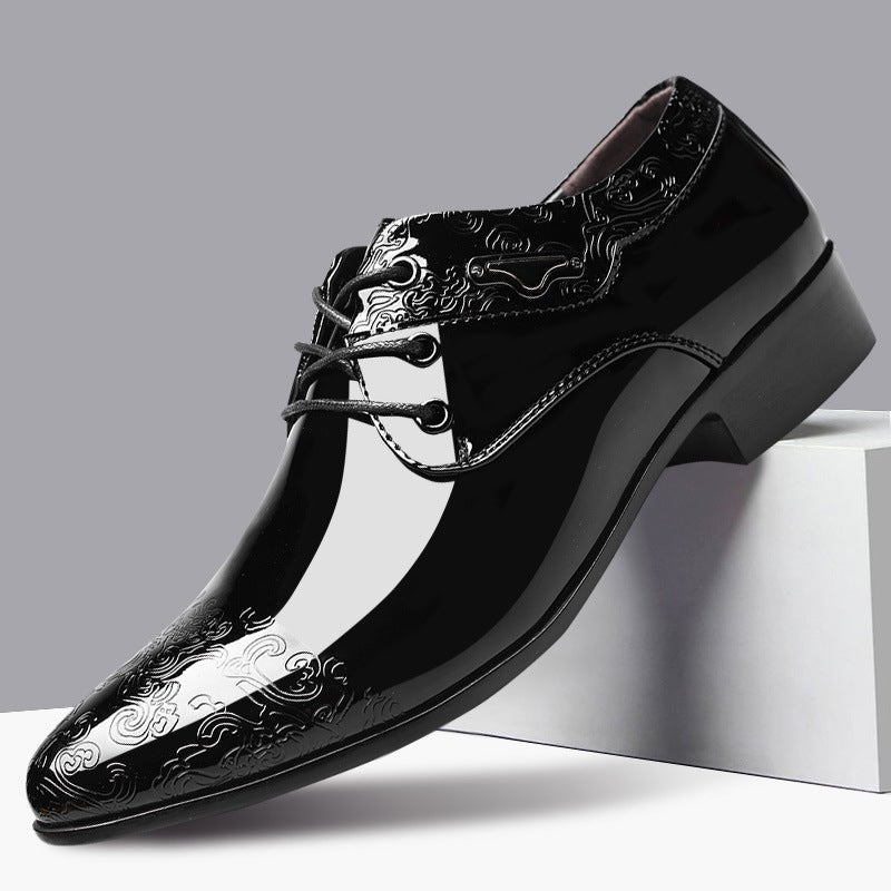 Herren Lacklederschuhe Schnürschuhe Derby Formell Geprägt