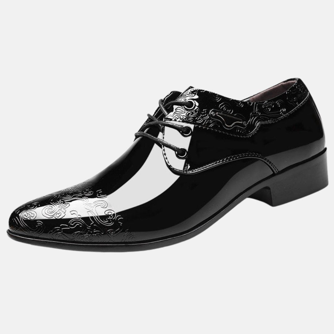 Herren Lacklederschuhe Schnürschuhe Derby Formell Geprägt