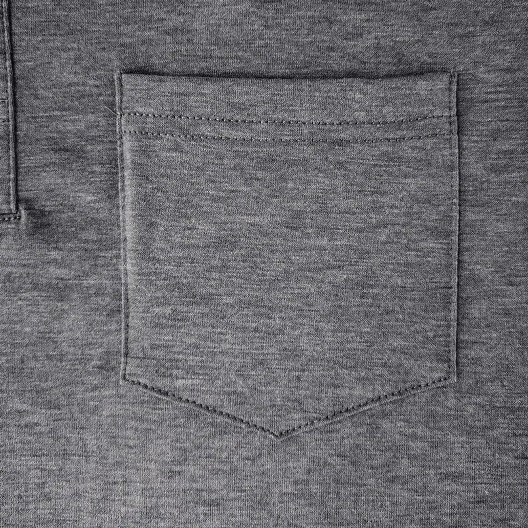 Herren Langarm-Poloshirt mit Knopfleiste und Brusttasche