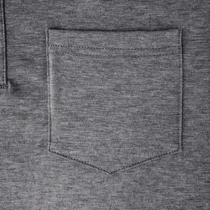 Herren Langarm-Poloshirt mit Knopfleiste und Brusttasche
