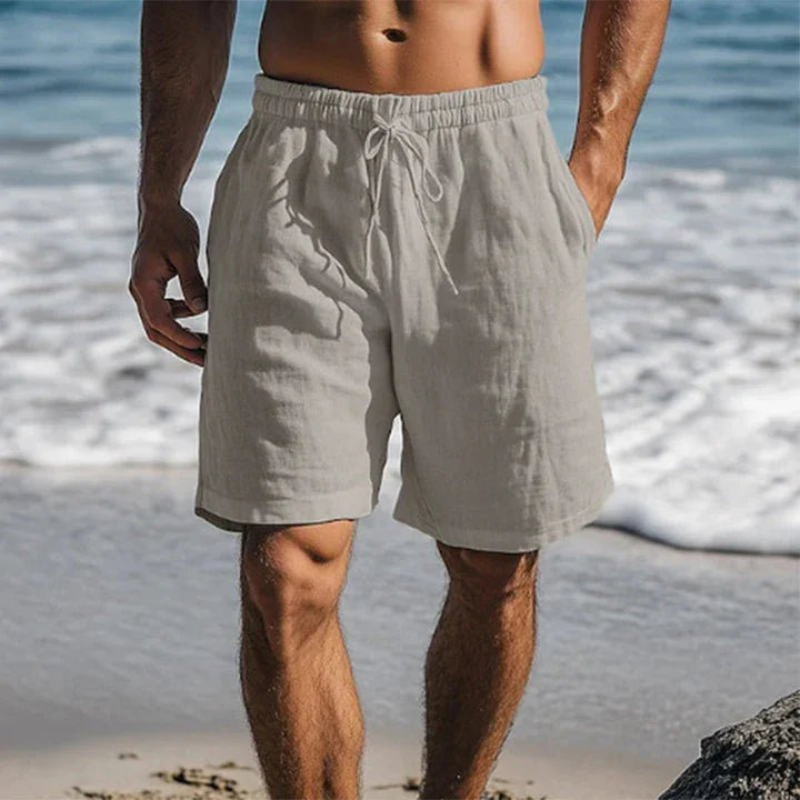 Herren Leinen Schnelltrocknende Badeshorts Mittelllänge - Grey