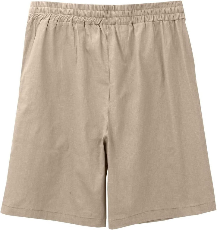 Herren Leinen-Shorts mit elastischem Kordelzug-Bund