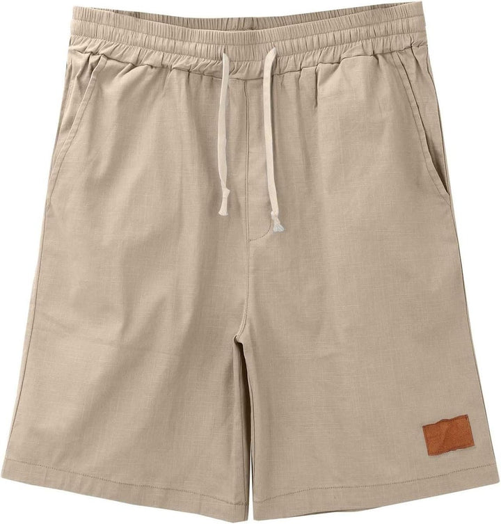 Herren Leinen-Shorts mit elastischem Kordelzug-Bund