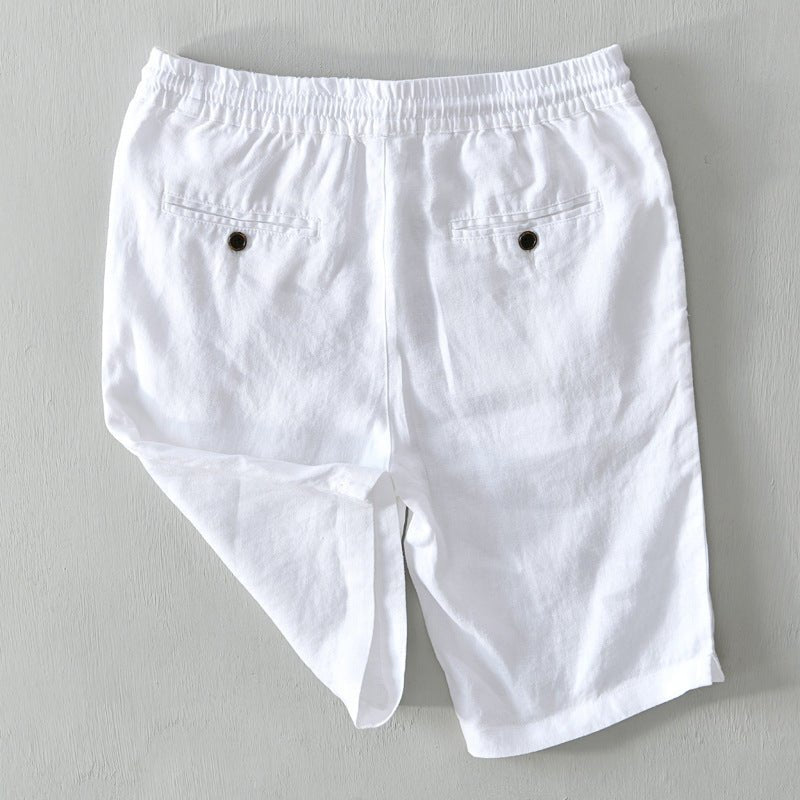Herren Linen Bermuda Shorts mit Kordelzug
